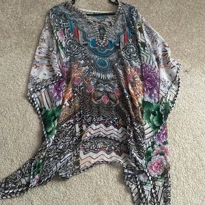 Sheer colorful beach coverup kaftan